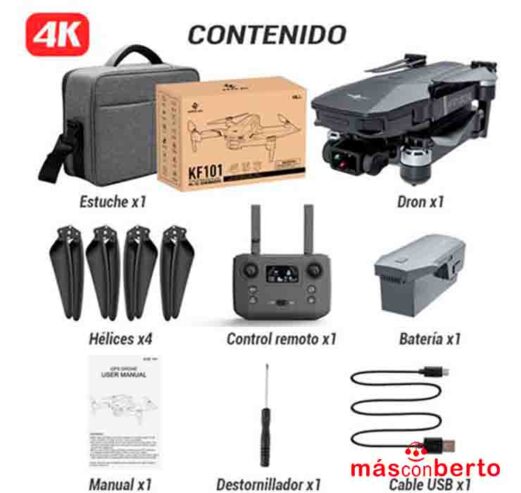Dron Plegable Max Con Cámara 4k Y GPS/Glonass KF101MAX