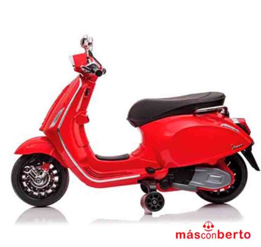Moto Batería Vespa Roja 62544