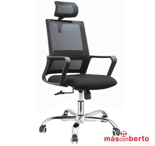 Silla Oficina OF1100 Negro/Plata MV0306-P